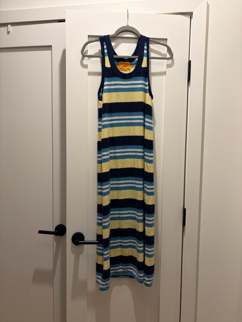 Striped Navy, Blue & Yellow Maxi Tank Dress